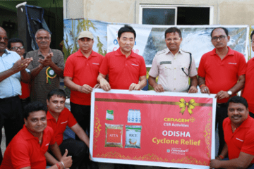 Ceragem India Team during CSR Activity at Odisha Cyclone Relief Campaign
