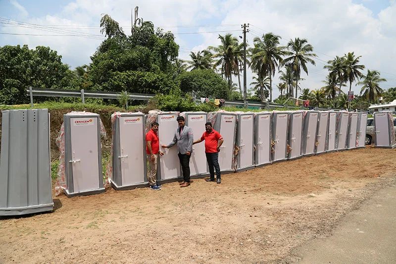 E-toilet distribution during Kerala Flood Relief CSR Activity
