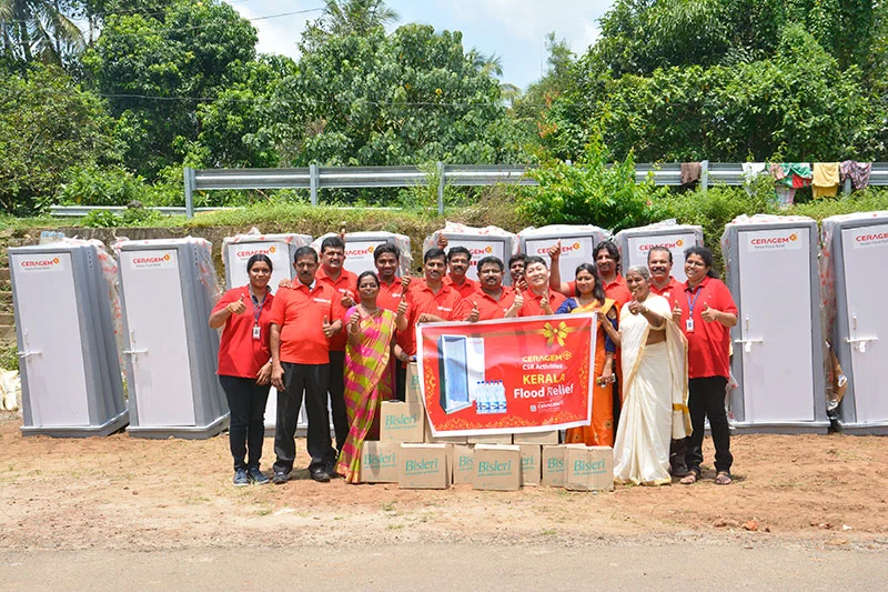 Kerala Flood Relief - Distribution of Mineral water & e-toilets