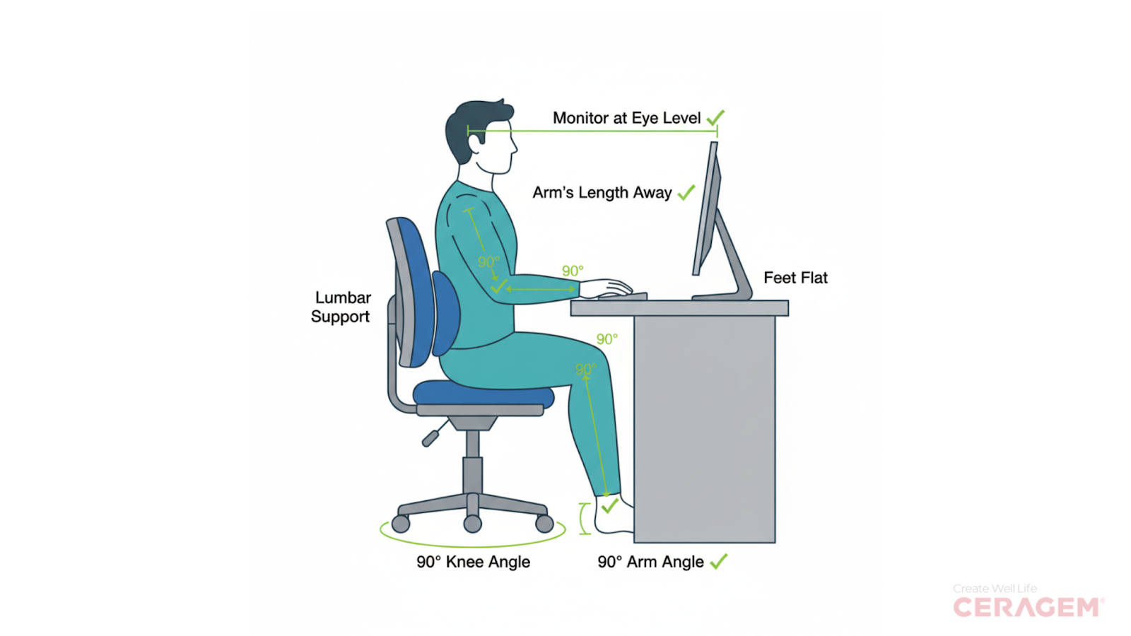 Ergonomic workspace setup
