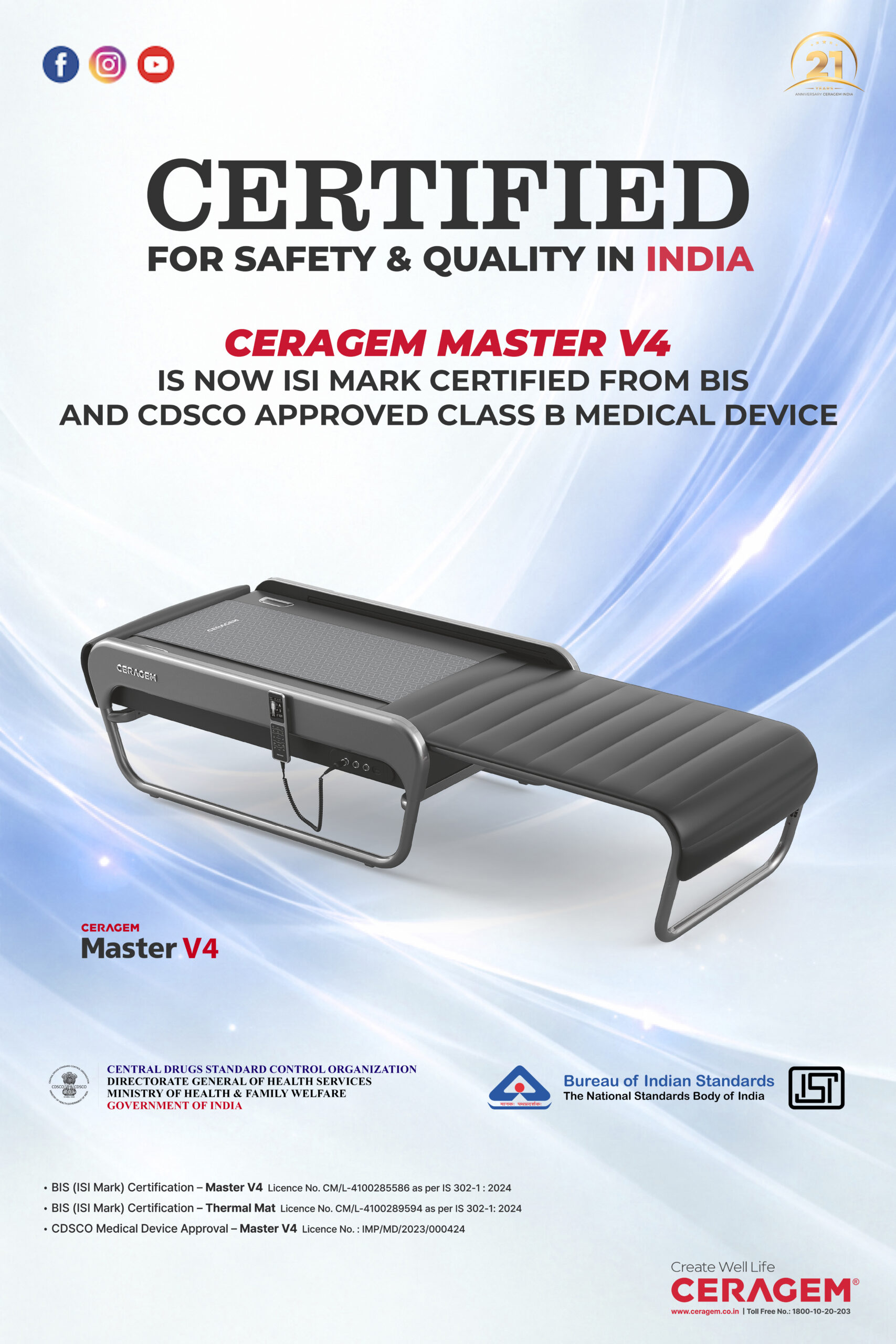 Ceragem Master V4 Receives ISI Mark Certification & CDSCO Approval as a Class B Medical Device